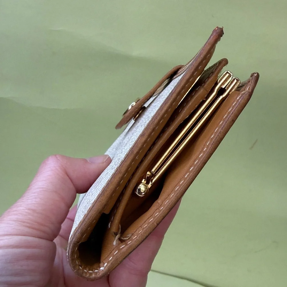 Vintage cream/orange Gucci coated canvas/leather wallet - Picture 9 of 15